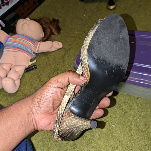 Women's Snakeskin Strap Heels by Andrew Gellar (Used) - Picture 10 of 11